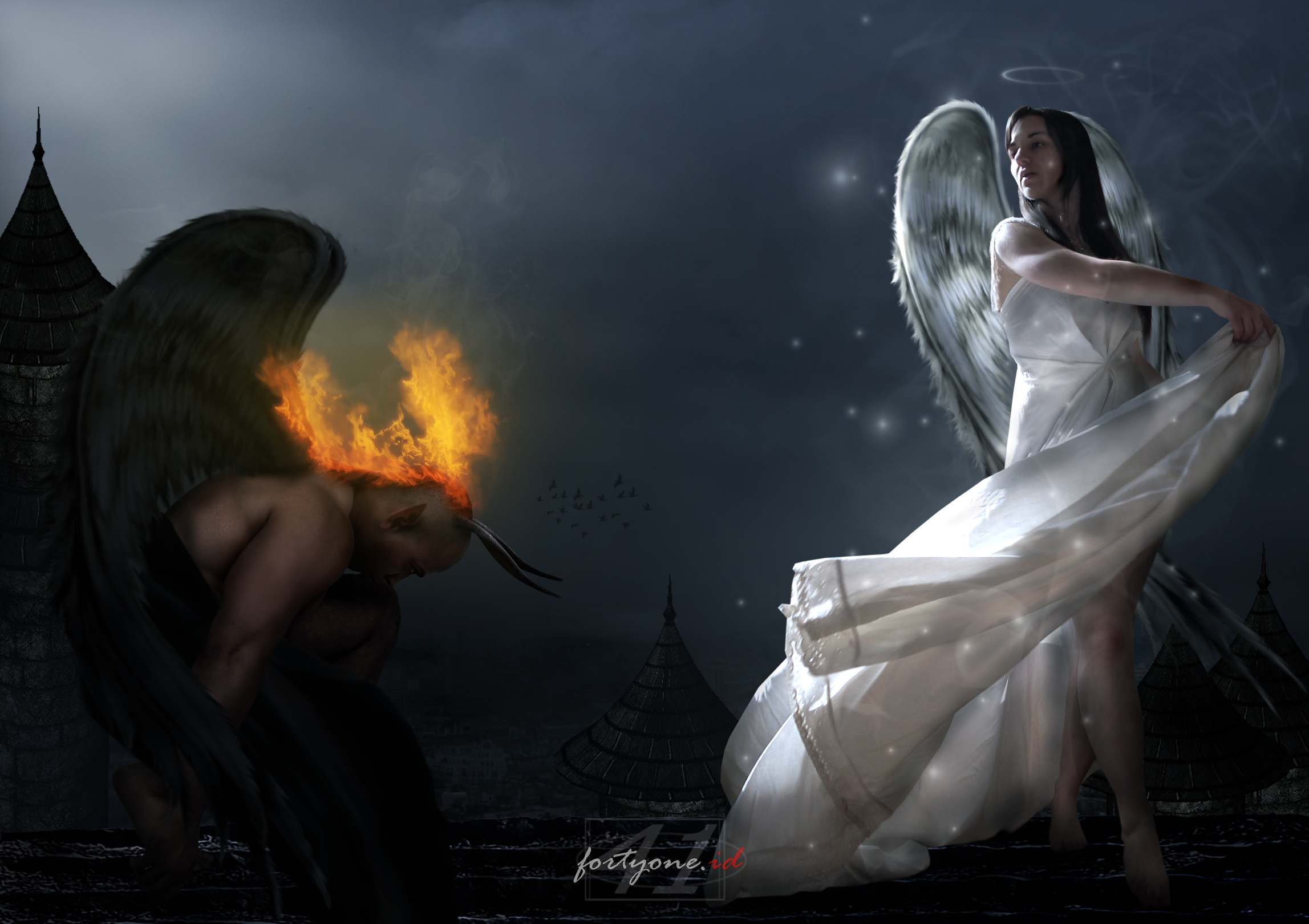 Angels Devil And Angel Desktop Wallpaper