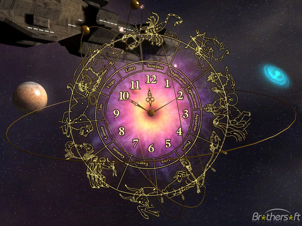 3d Space Clock Screensaver