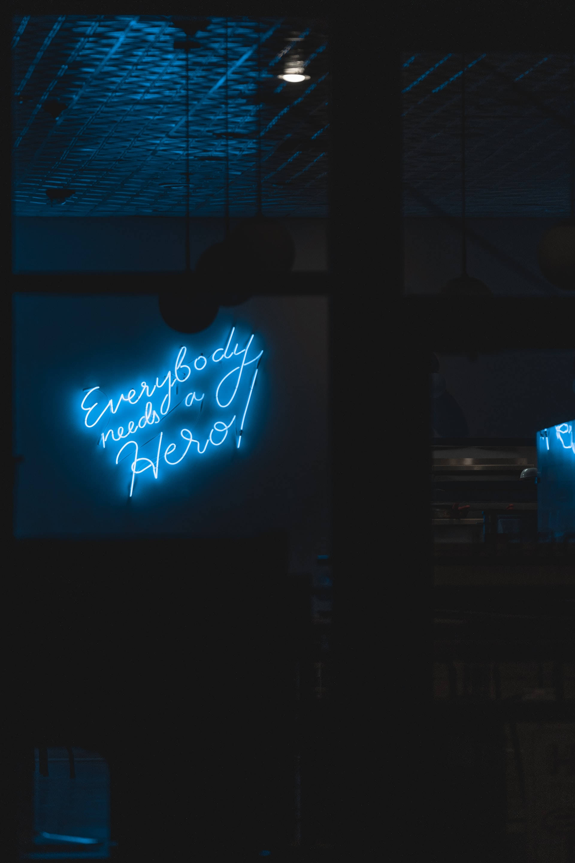 Neon Blue iPhone Aesthetic Quote Wallpaper