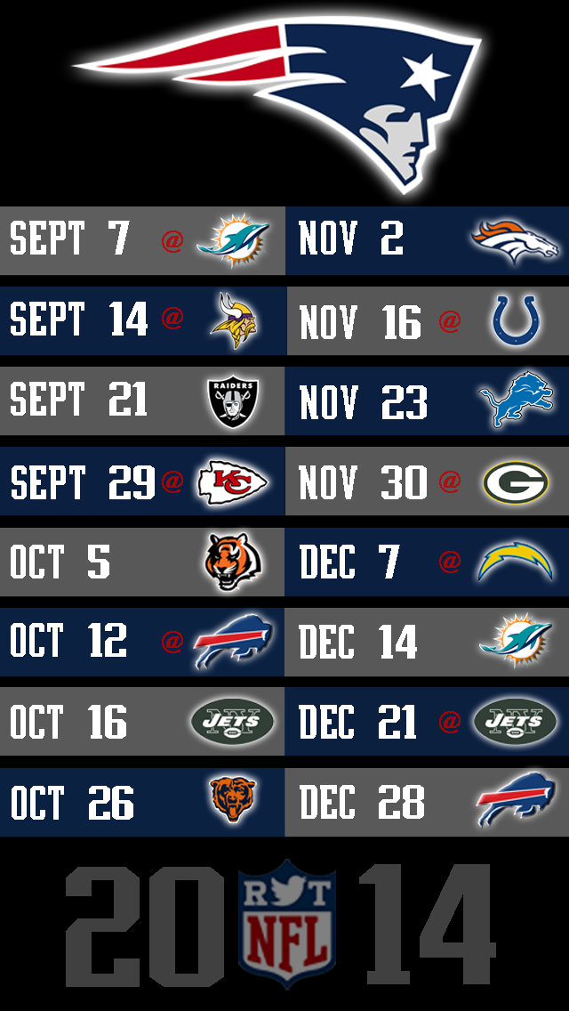 Printable New England Patriots Schedule Printable World Holiday