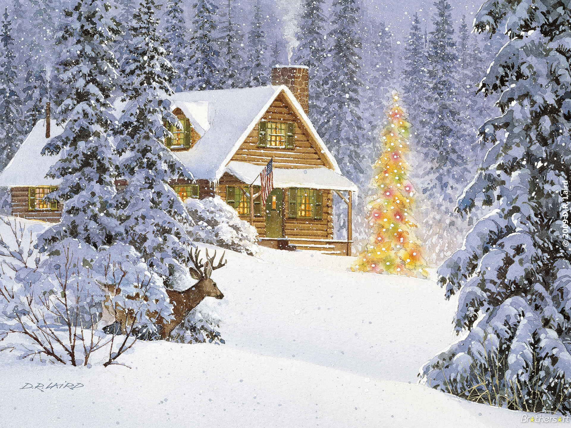 Christmas Cabin  Winter  Nature Background Wallpapers on Desktop Nexus  Image 2048650