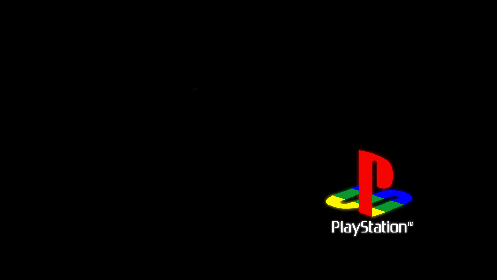 Classic PlayStation Logo on a Black Background