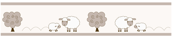 Sweet Jojo Design Sheep Lamb Farm Animal Baby Kid Wall Paper Border