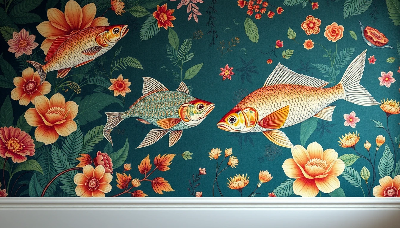 De Gournay Fish Wallpaper