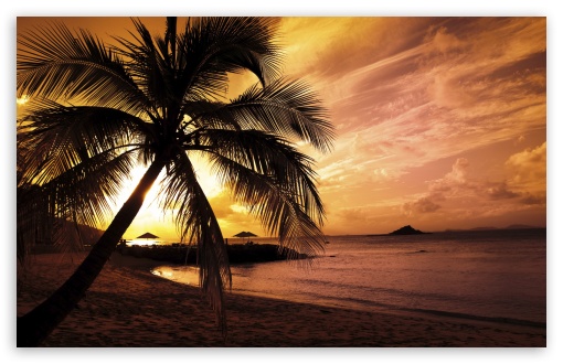 Tropical Beach Sunset HD wallpaper for Standard 43 54 Fullscreen