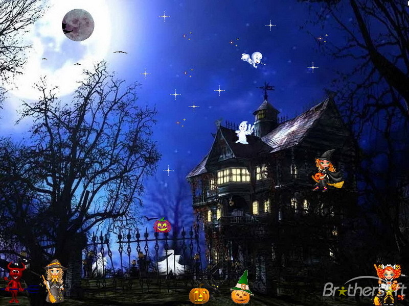 Funny Screensaver With Magic Animated Creatures For Happy Halloween