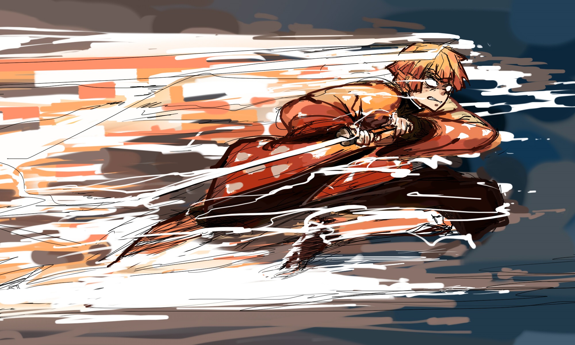 Zenitsu Agatsuma Lightning Strike HD Demon Slayer Anime Wallpaper By