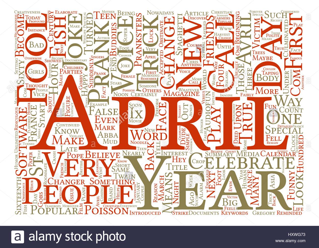 Pranks On April Fool S Day Word Cloud Concept Text Background