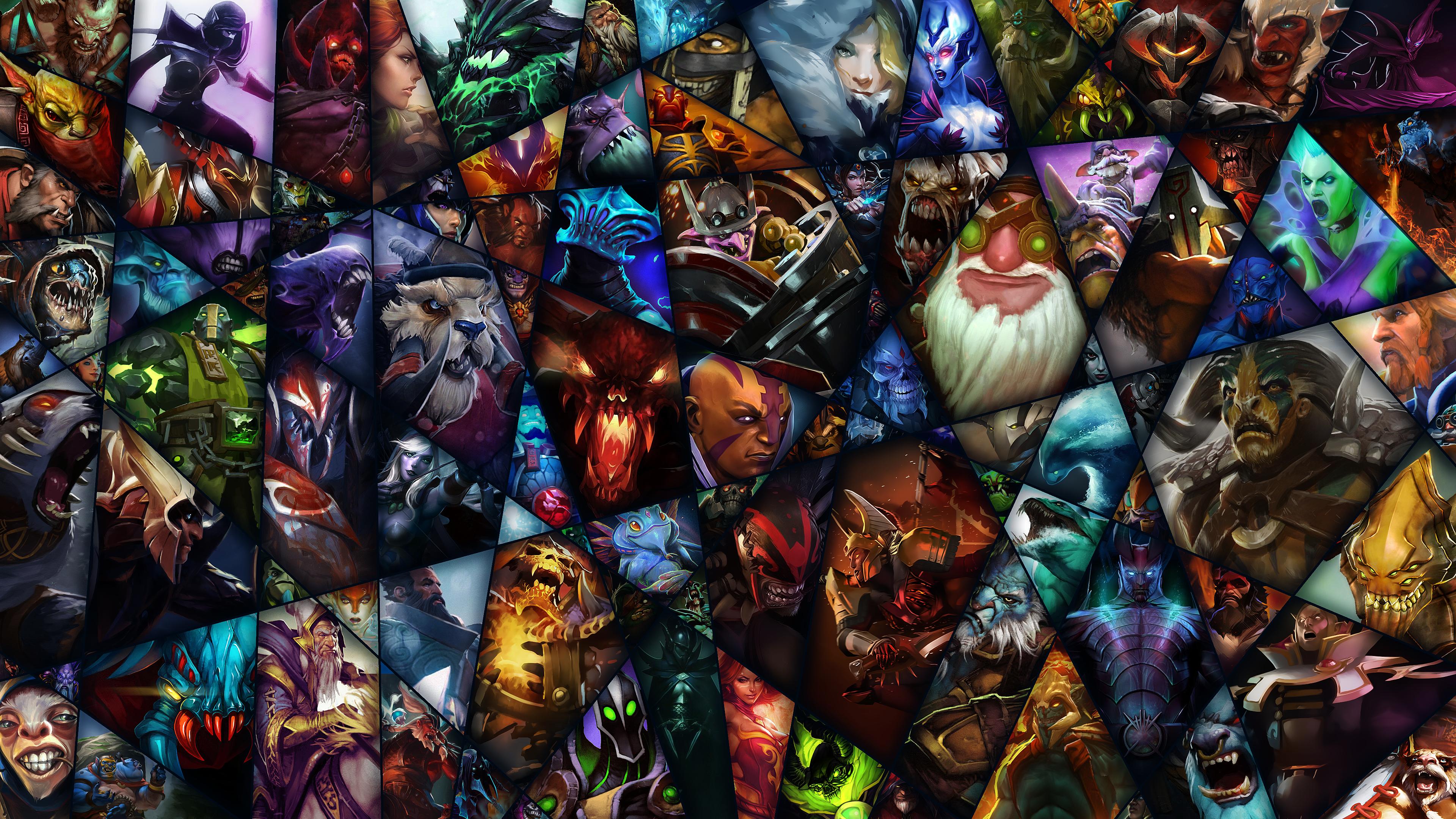 Dota Background Incorporating The Heroes Currently Released