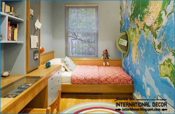 Teen Boys Room Decor Cool Map Wallpaper