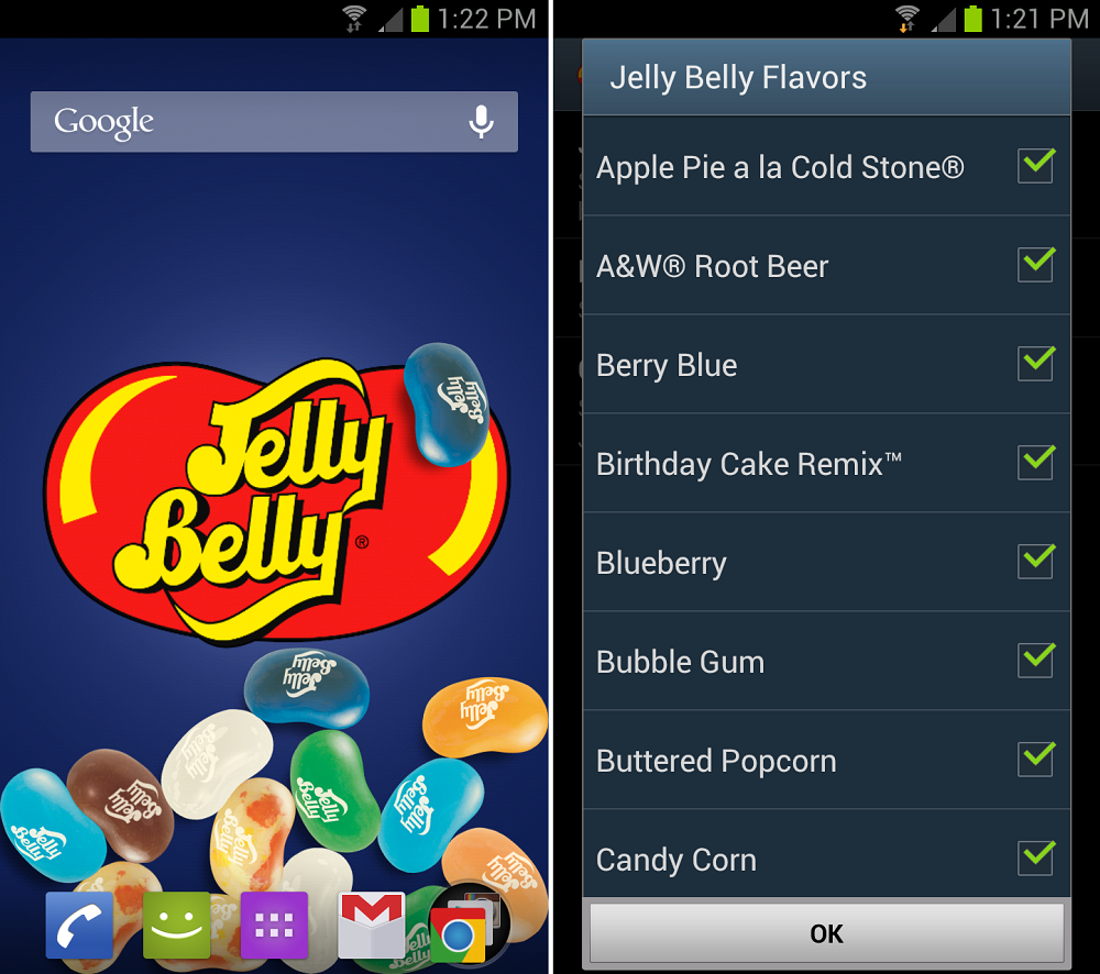 Jelly Bean Live Wallpaper Belly