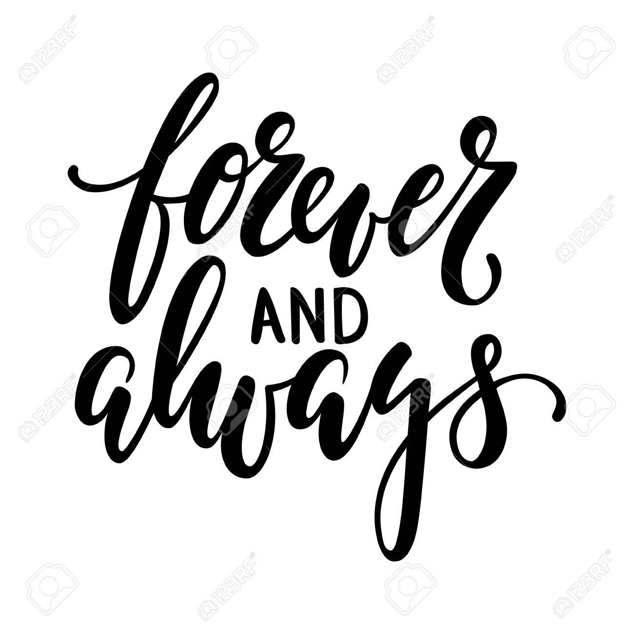 Forever And Always Hand Drawn Creative Calligraphy Brush