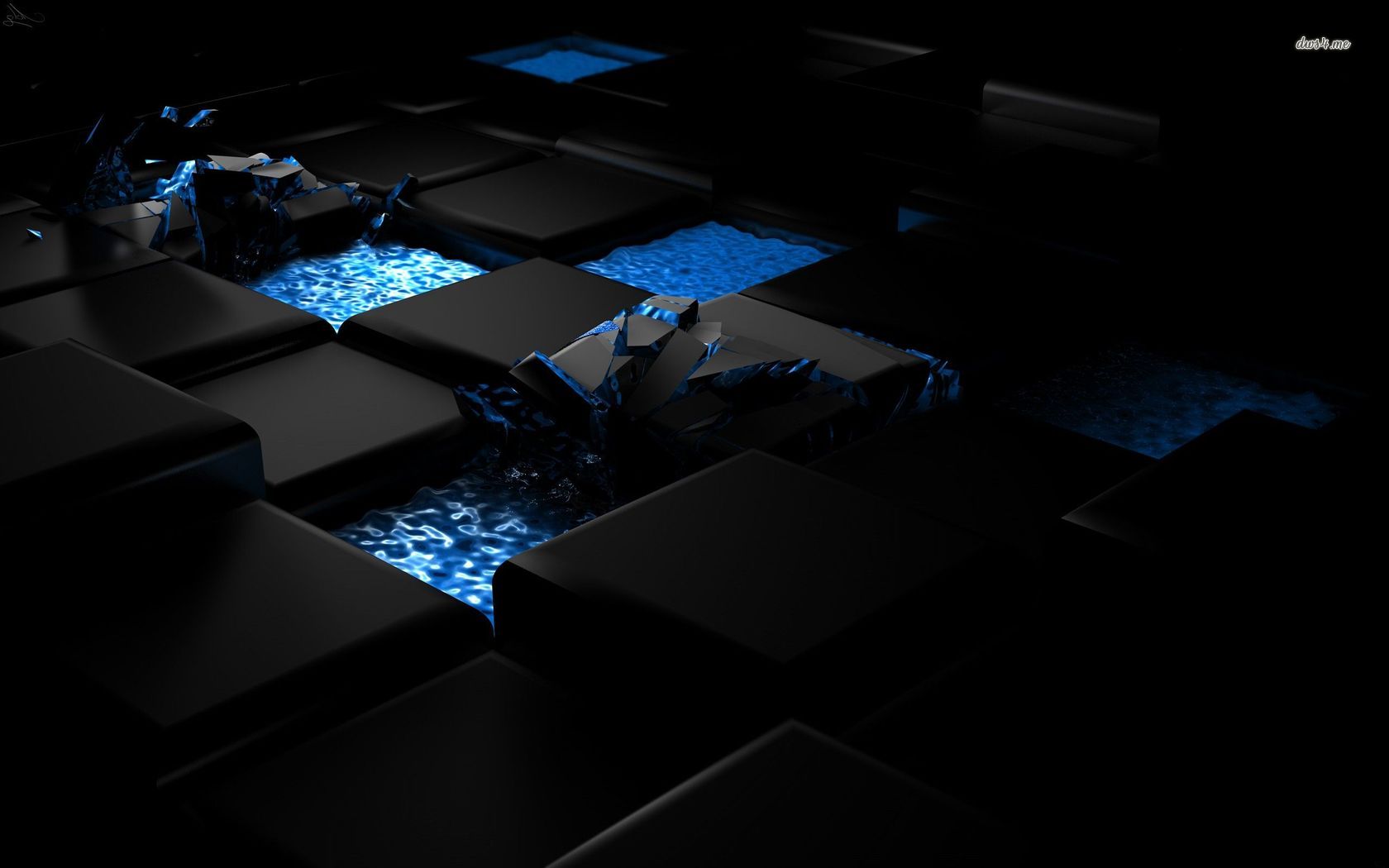 Shredded Black Cubes Wallpaper 3d