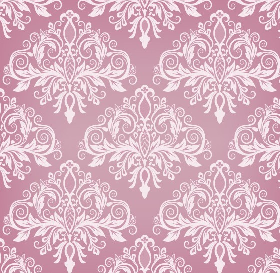 Pink Vintage Floral Pattern Background