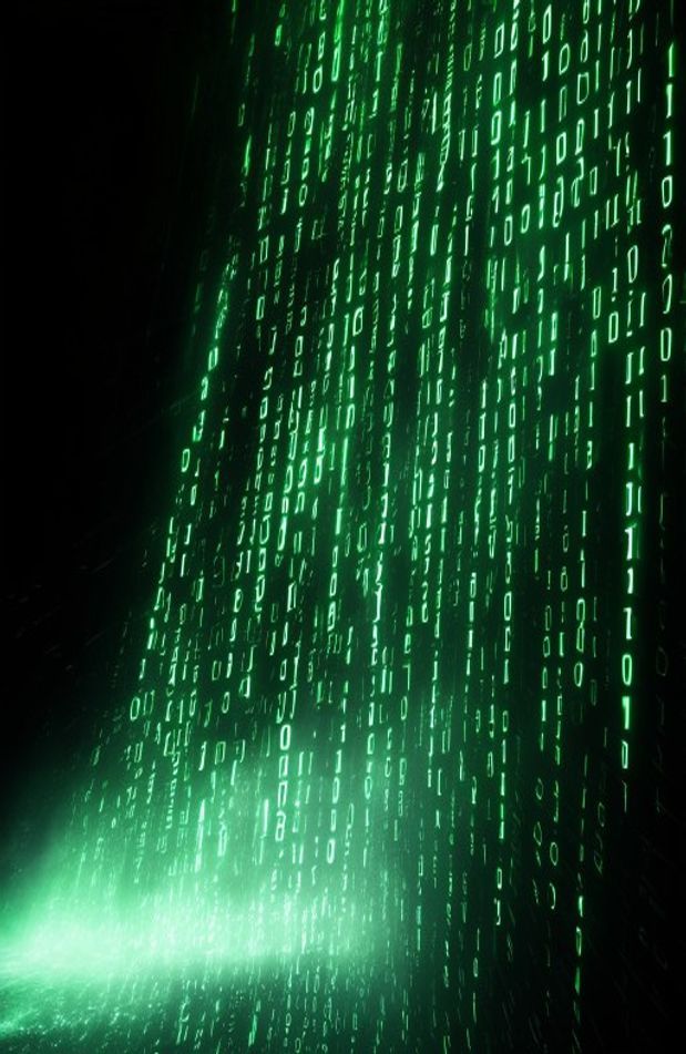 Matrix Binary Code Falling Wallpaper