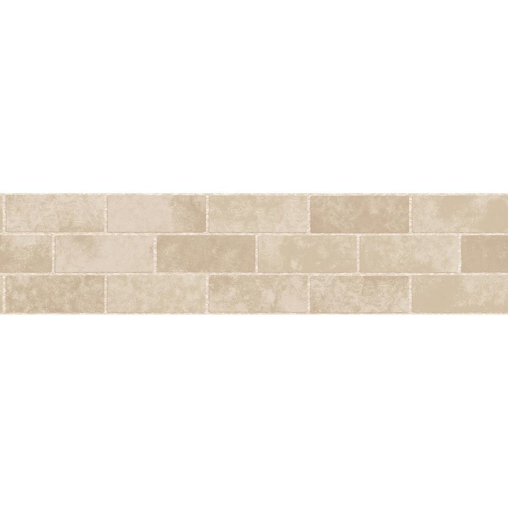 Brewster Stone Tile Peel And Stick Wallpaper Border Tfdb50029