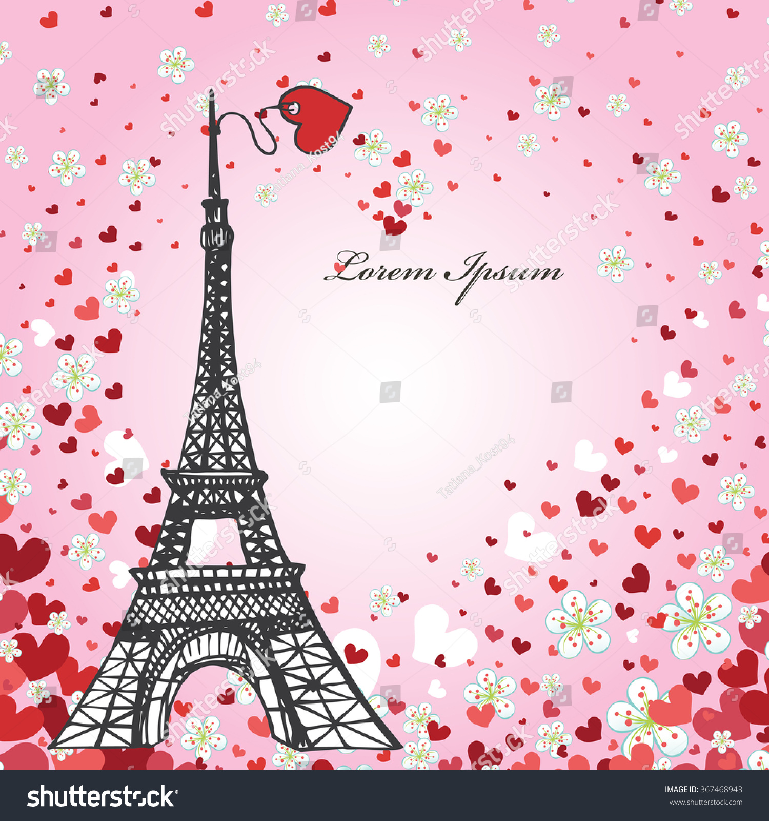 Paris Love Background Vintage Valentine Wedding Design Stock