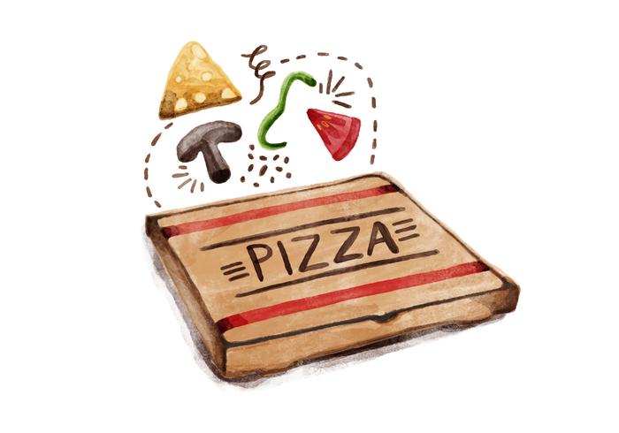Free National Pizza Day Watercolor Vector   Download Free