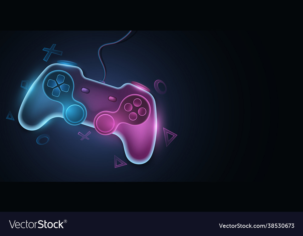 Modern Game Pad With Wire For Video Games Vector Image