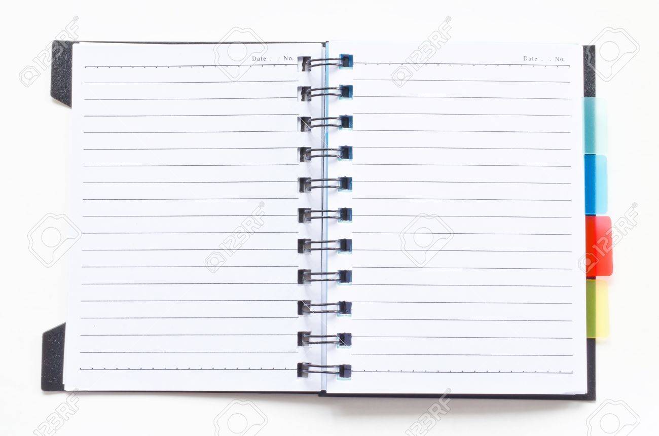 Open Ring Binder Notebook On White Background Stock Photo Picture