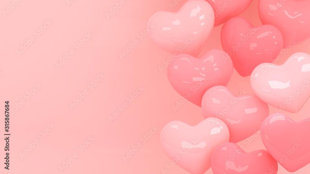 Hearts Background Valentines Day Wallpaper 3d Illustration Love