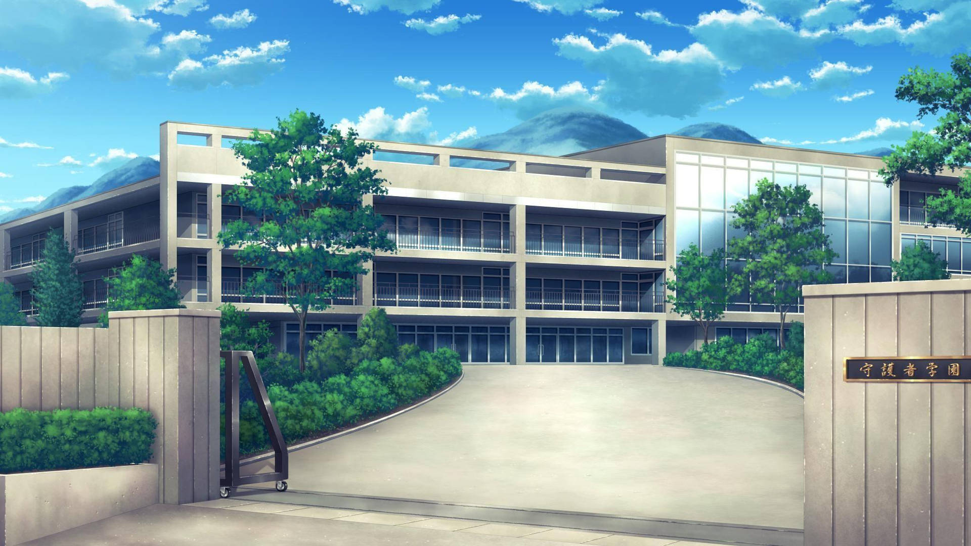 Anime School Scenery Wallpaper