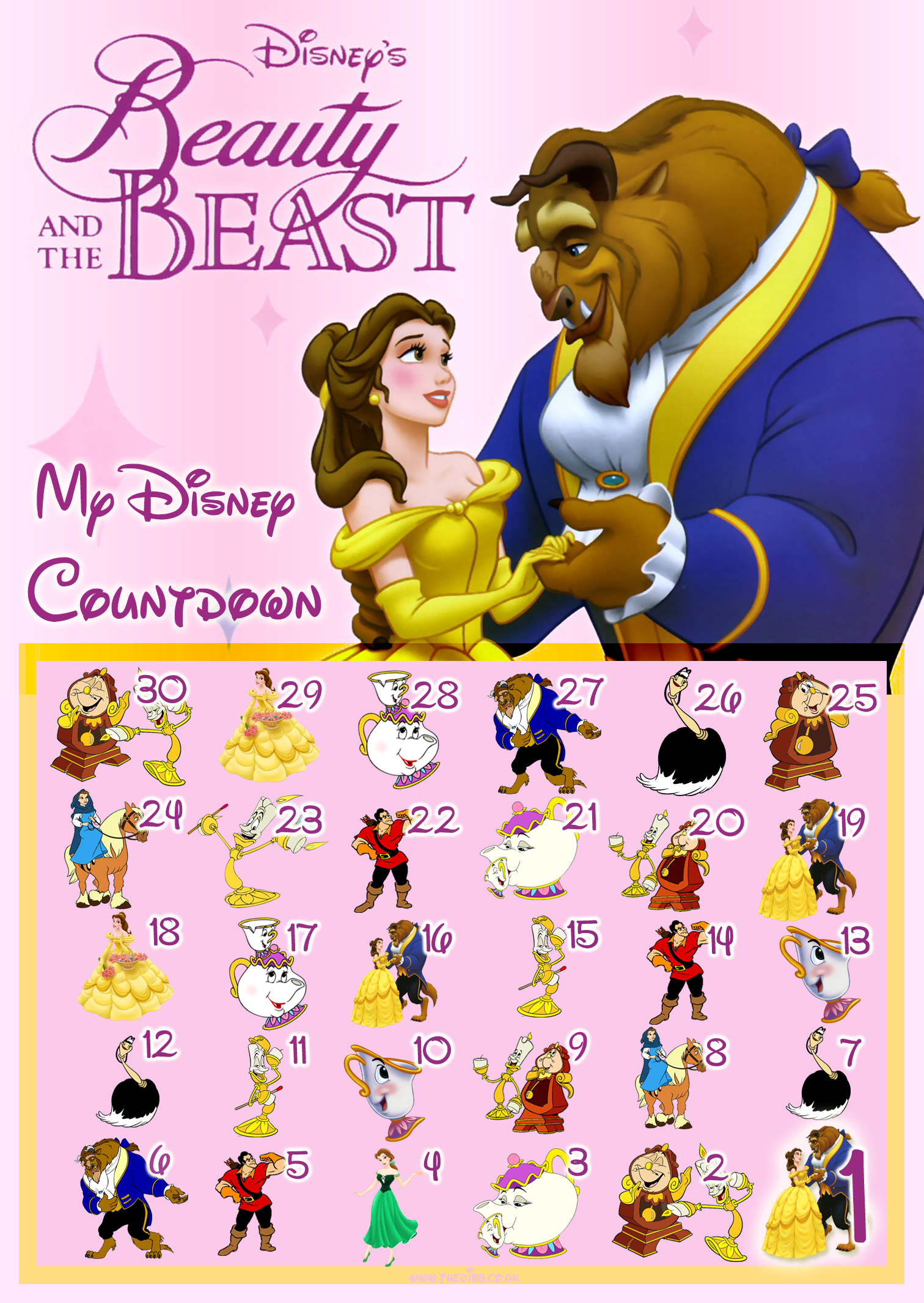 Disney Countdown Chart