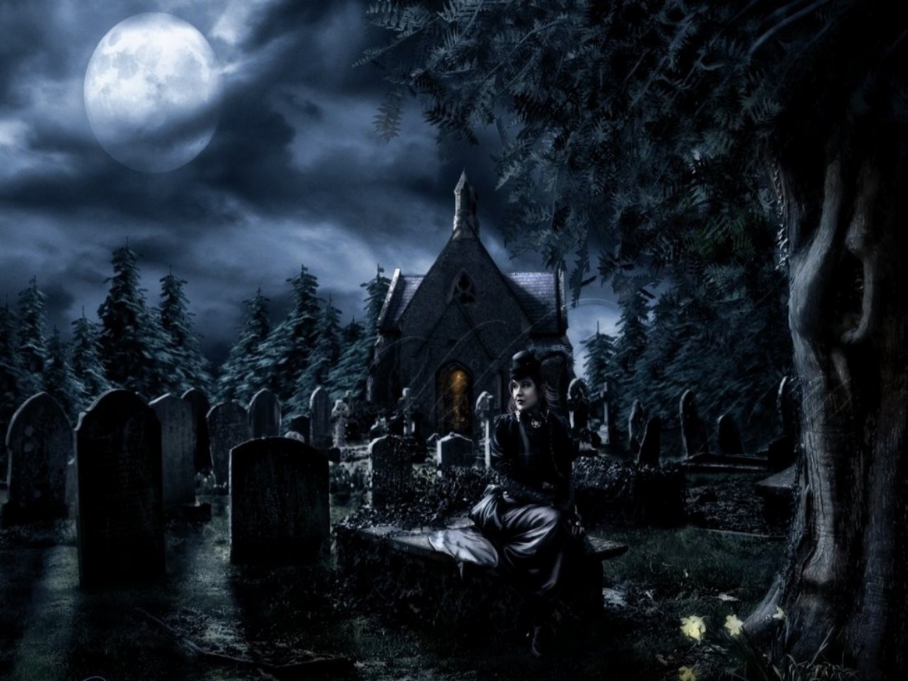 Gothic Night Puter Wallpaper Desktop Background