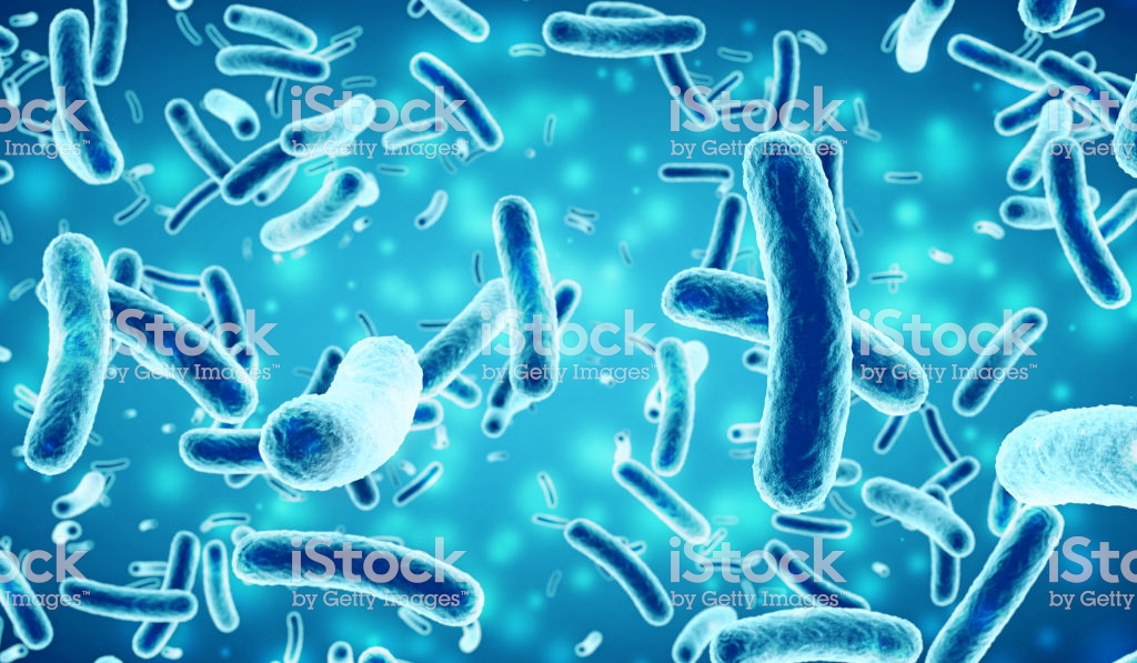 Bacteria In A Blue Background Stock Photo Image Now