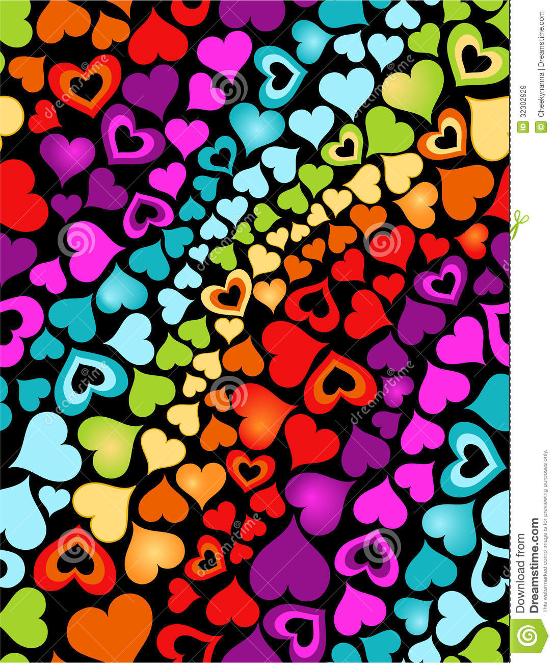Cool Rainbow Background Hearts
