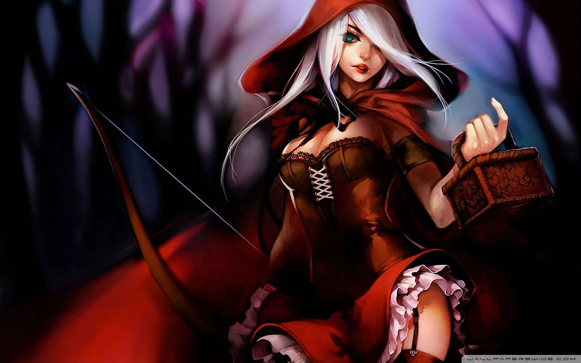 Wallpaper Red Riding Hood Illustration 1080p HD Upload At