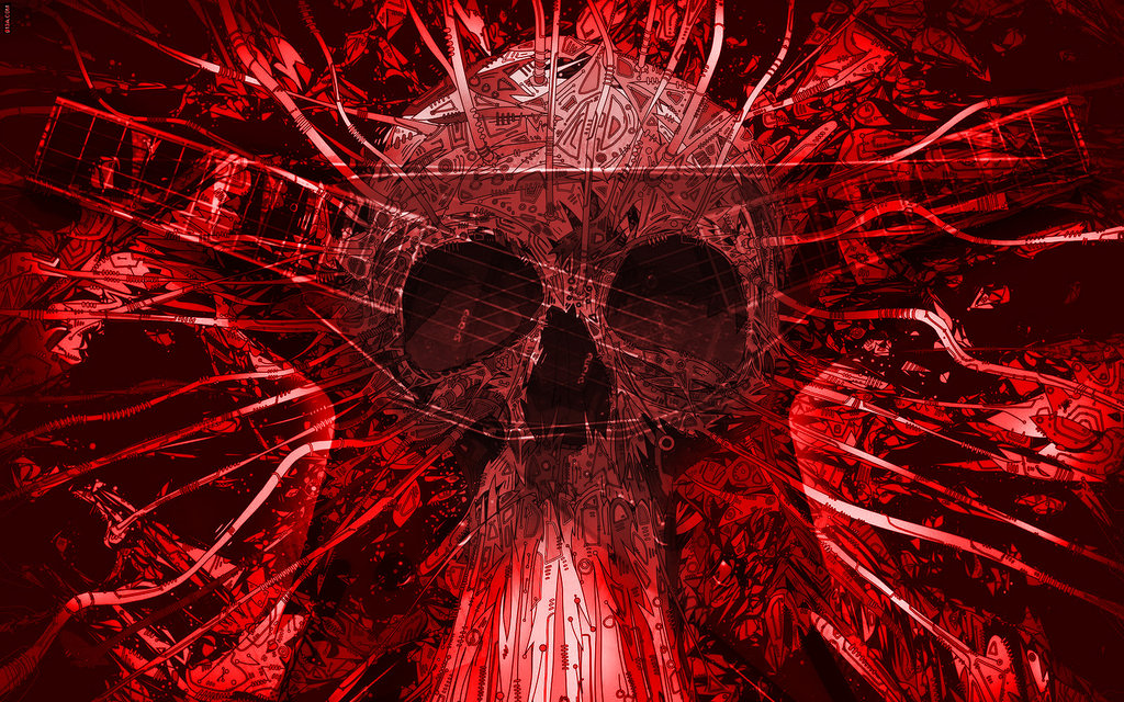 Red Guitar Skull Wallpaper By Aerorock36