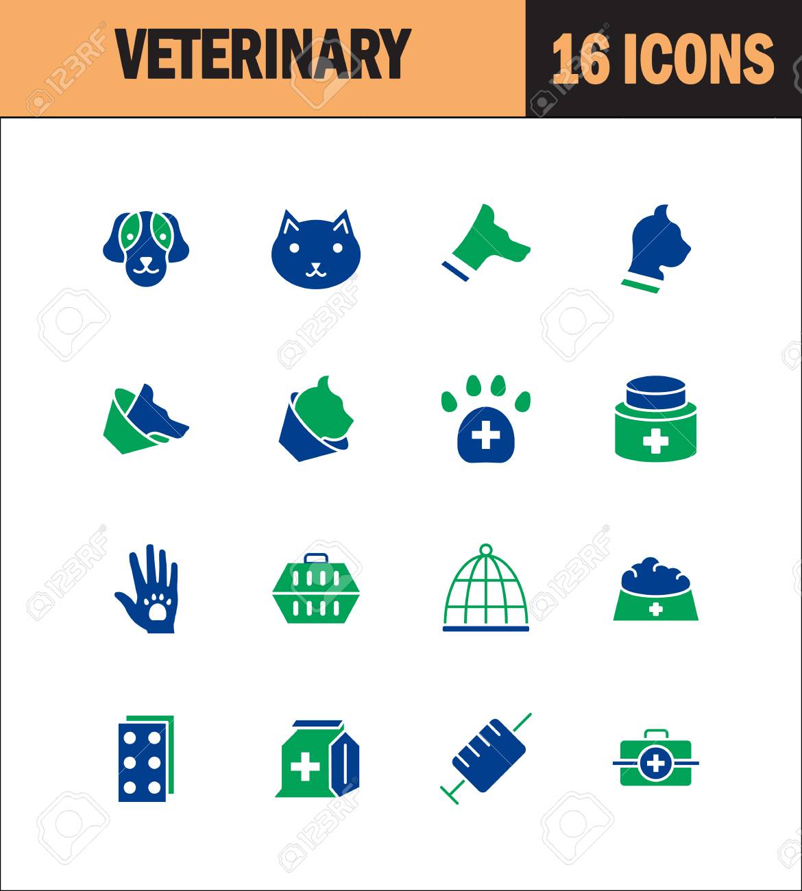 Vet Icon Set Collection Of Veterinary Line Icons High Quality