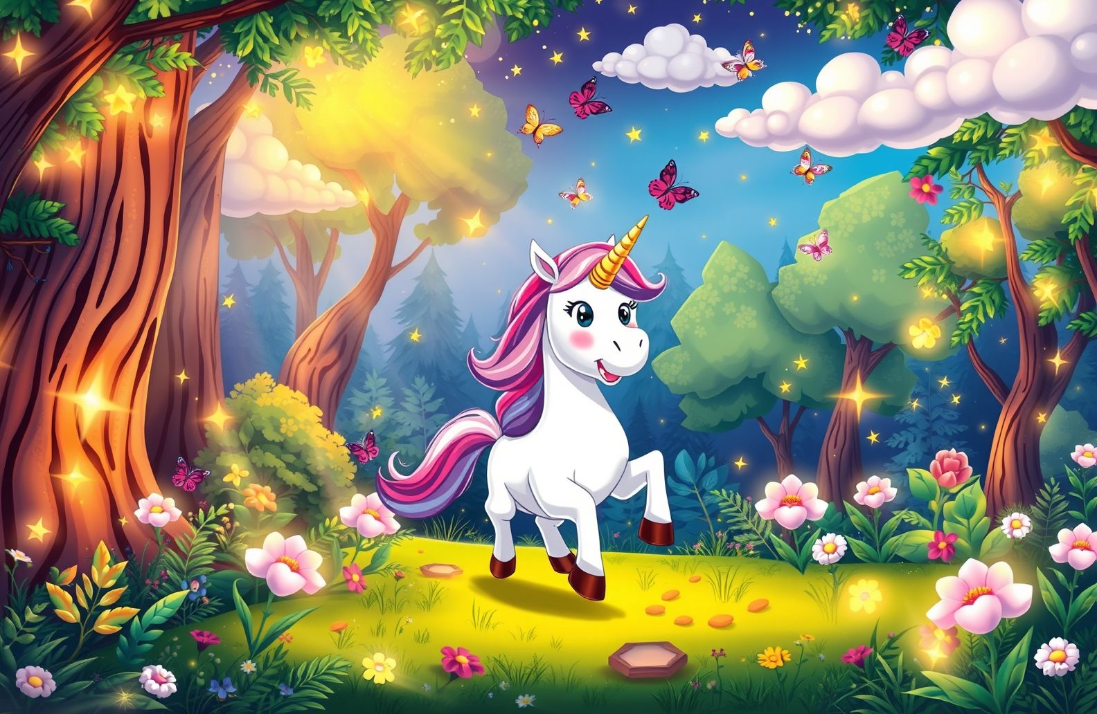 Cartoon Unicorn Wallpaper