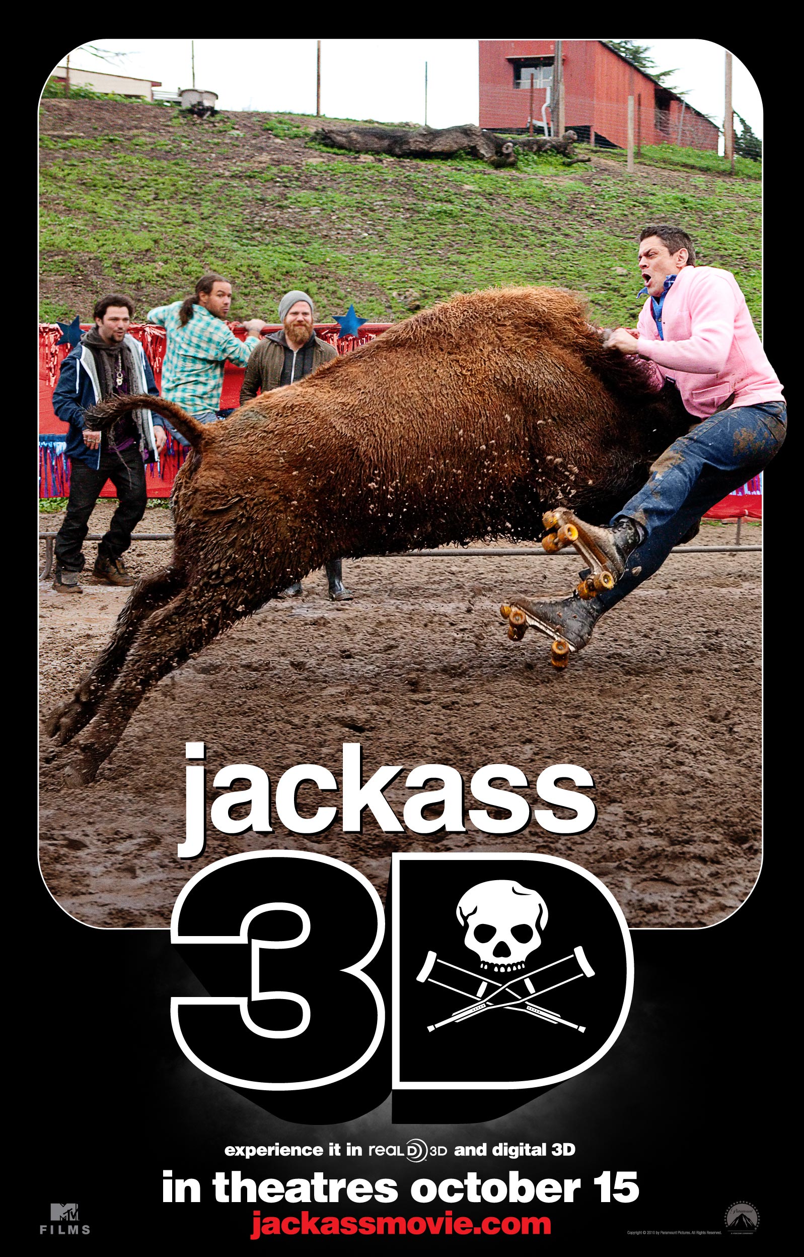 Jackass 3d Movie Bull Hit Desktop Wallpaper