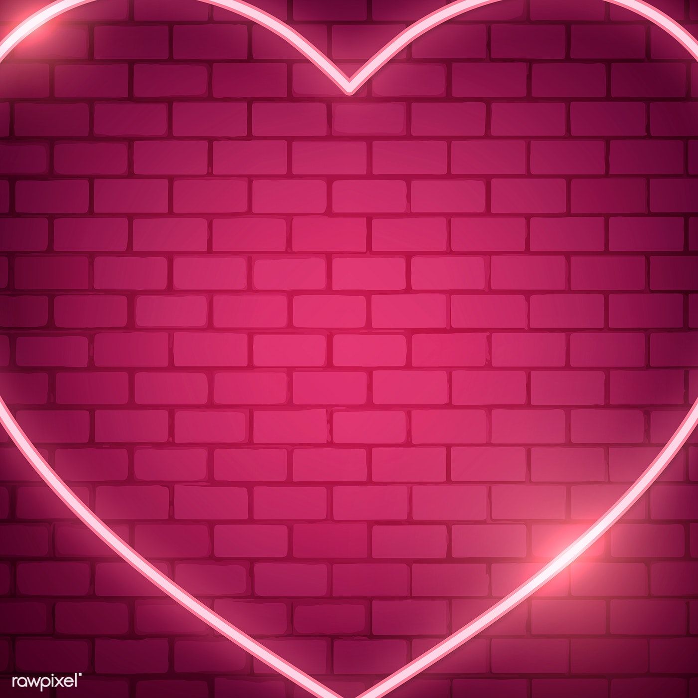 Neon Light Heart Icon On Pink Background Image By Rawpixel