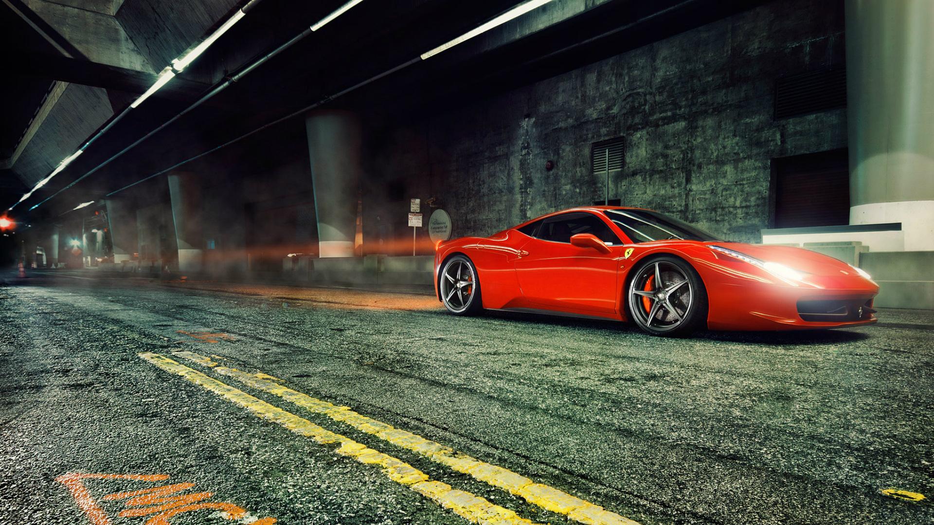 Ferrari Speeding Down The Highway