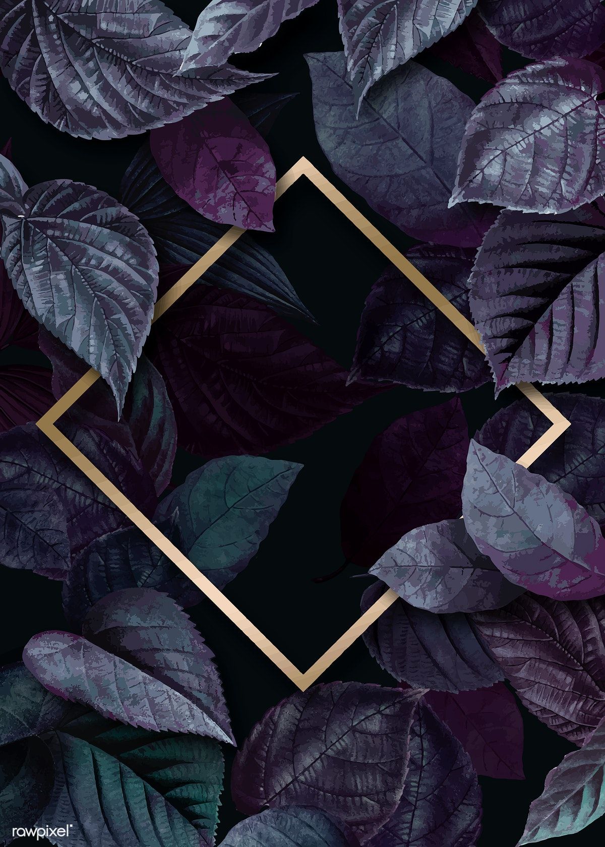 Premium Vector Of Rhombus Frame On A Leafy Background