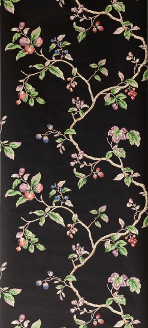 Black Backgrond Floral Wallpaper Bolt Traditional