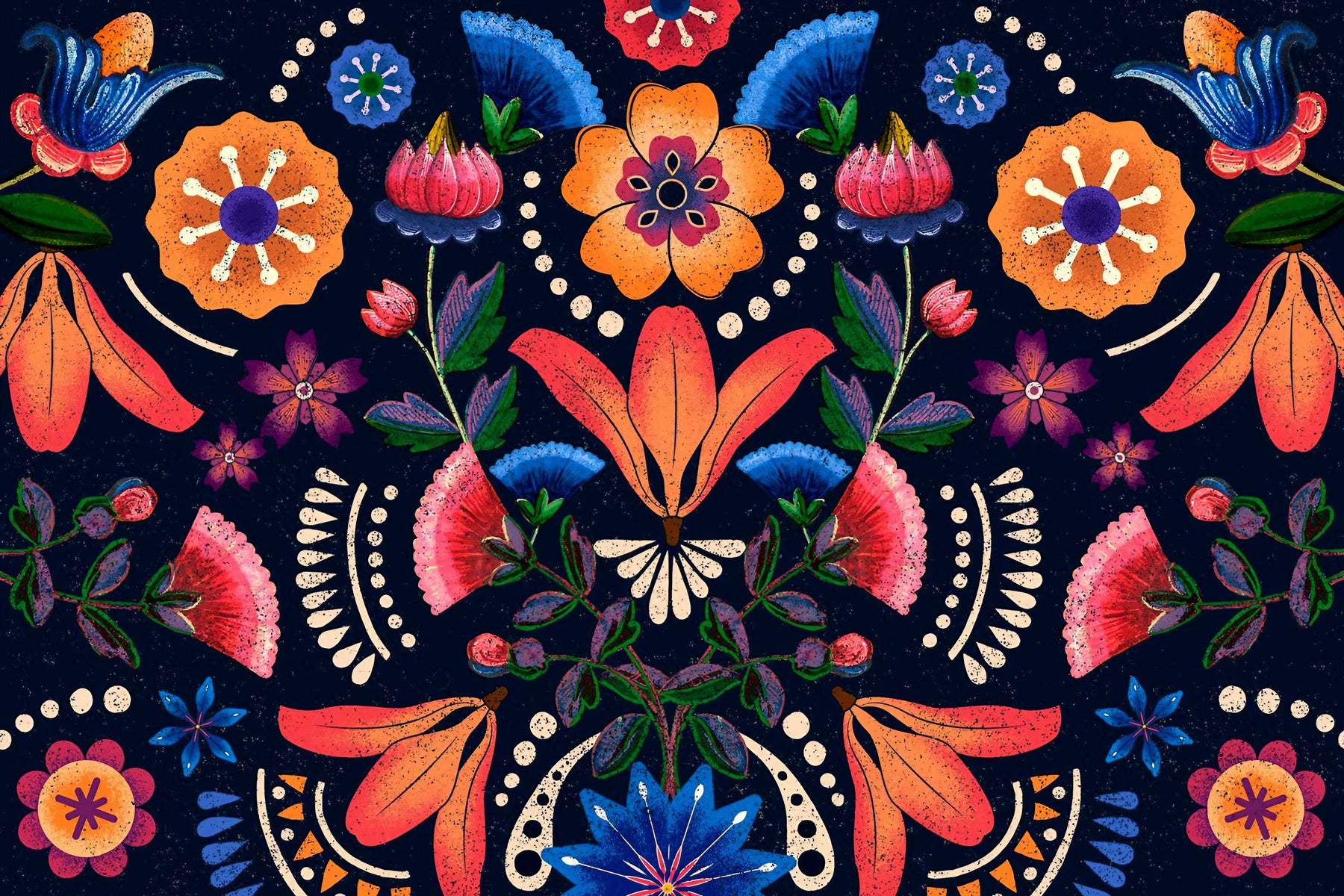 Mexican Ethnic Floral Wallpaper Mural Flower Murals Eazywallz