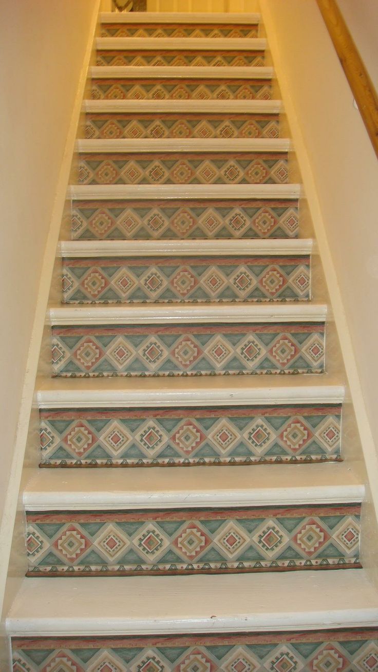 Another Of My Wallpapered Stair Risers
