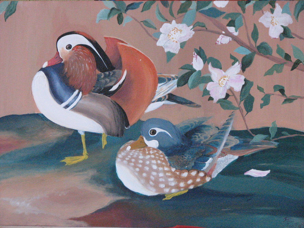 Mandarin Ducks Painting By Ironaries
