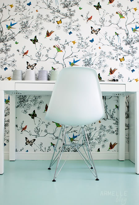 Schumacher Birds and Butterflies Wallpaper 450x663