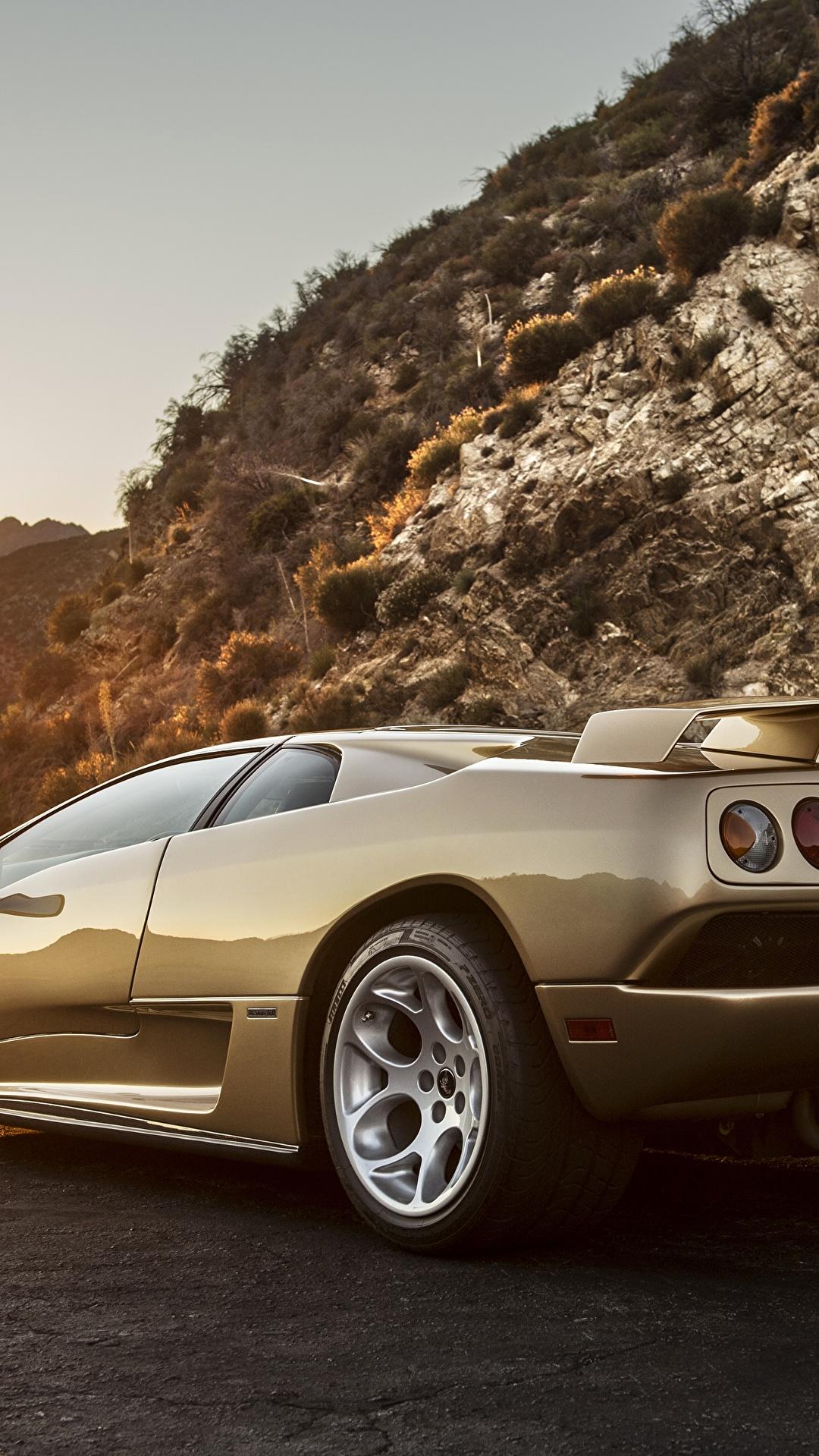 Photo Lamborghini Diablo Gold Color Cars Back