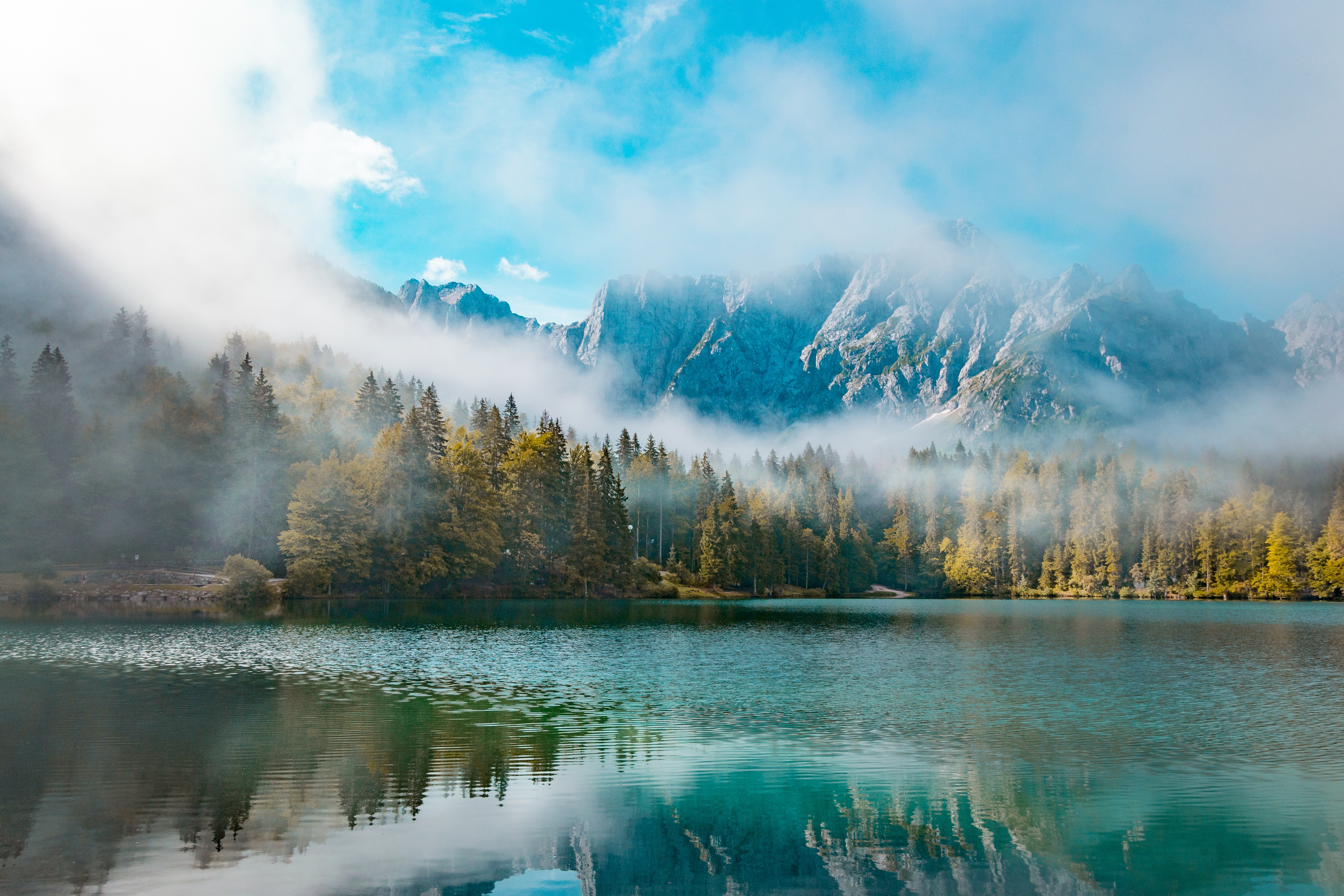 Morning In Mountains Lake 4k Wallpaper HD Nature