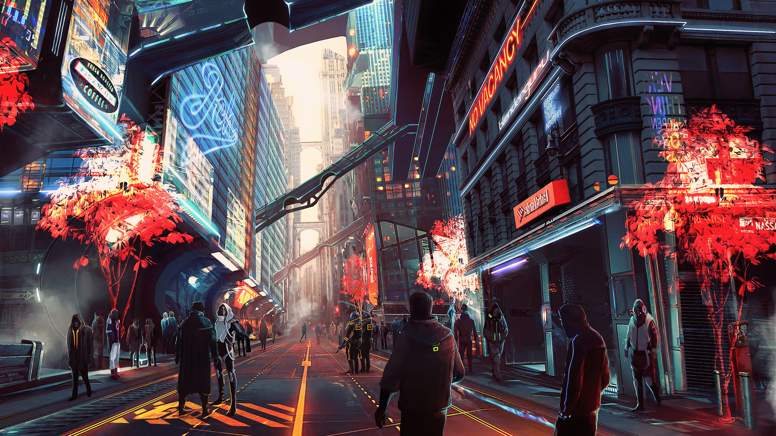 Cyberpunk City Future Digital Art 1440p Resolution HD 4k Wallpaper