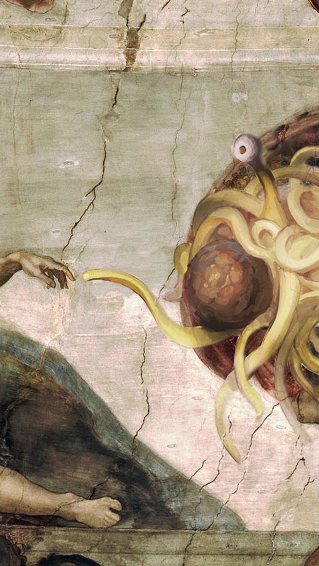 Flying Spaghetti Monster iPhone Wallpaper