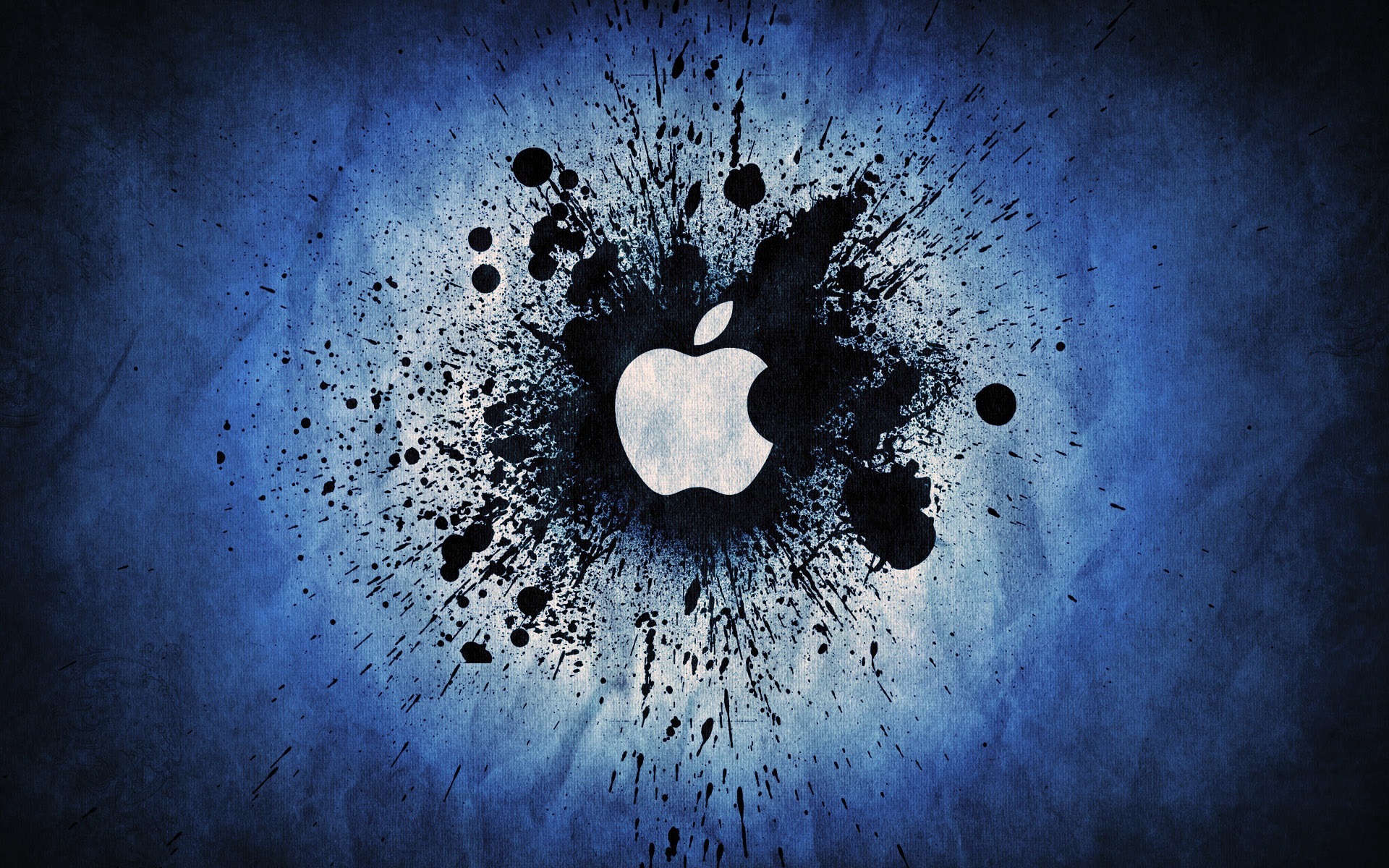 Apple   Blue Splatter desktop wallpaper