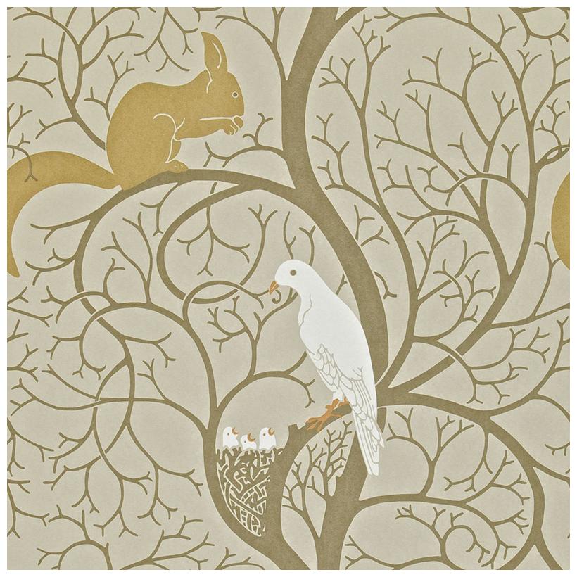 Sanderson Wallpaper Vintage Squirrel And Dove Collection Dviwsq101