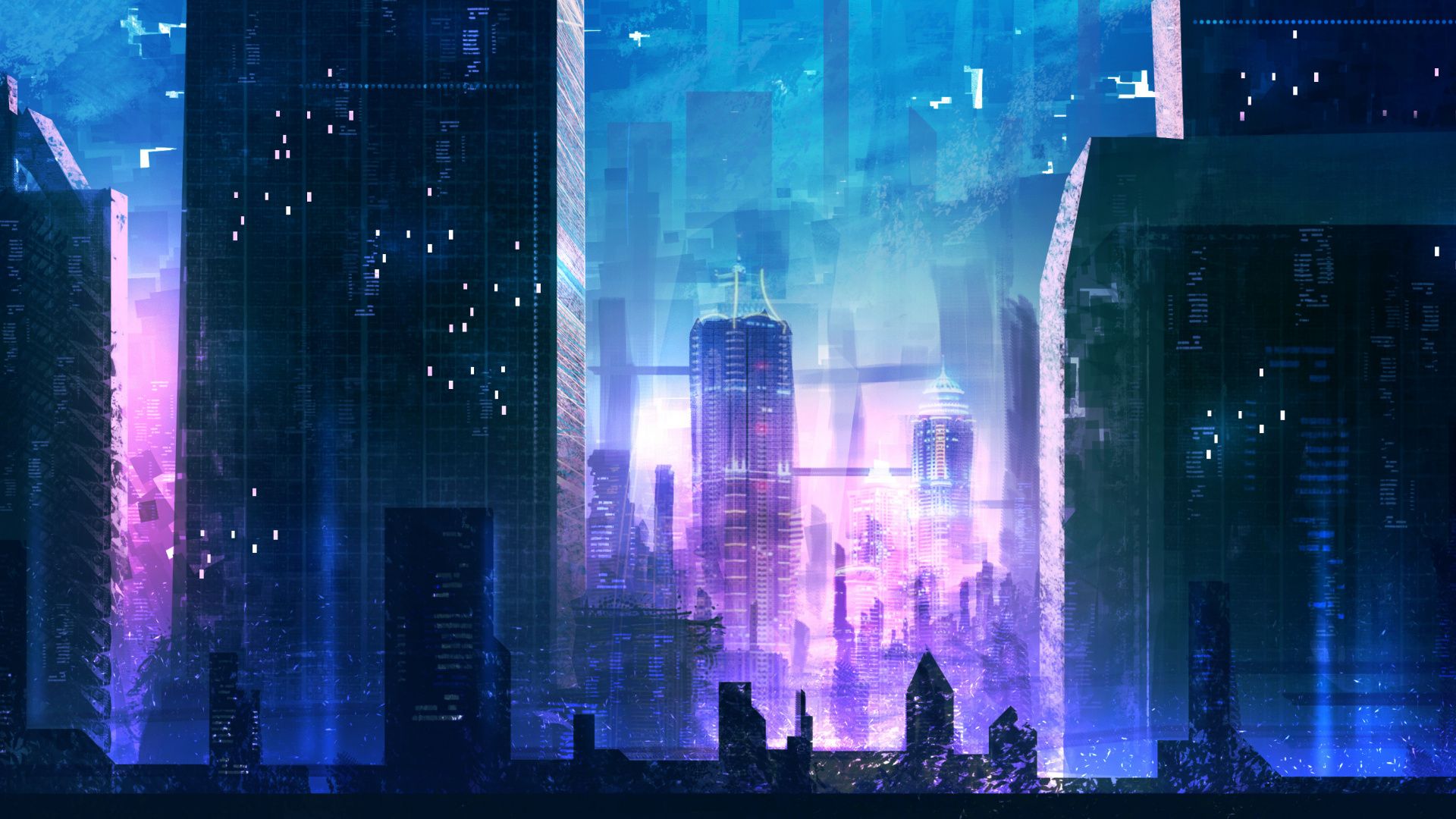 Futuristic City Night Wallpaper On